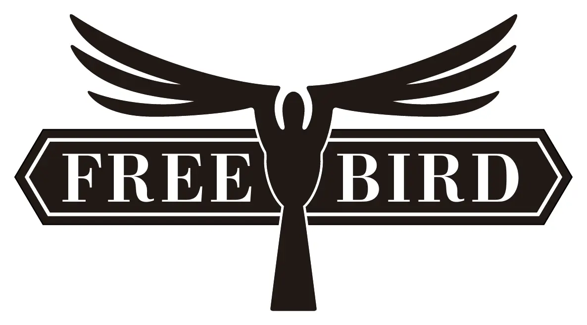 翼を広げたFREE BIRD新規ロゴ検討案