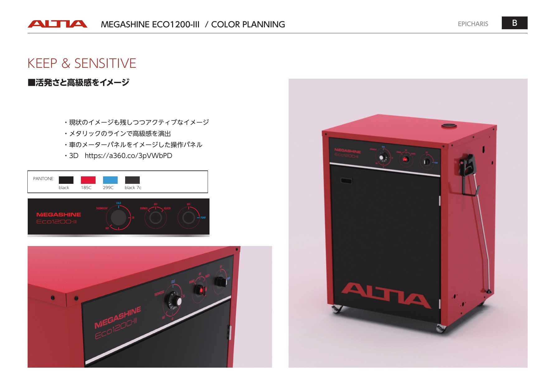 MEGASHINE ECO1200-III カラーリング検討 B KEEP & SENSITIVE 採用案