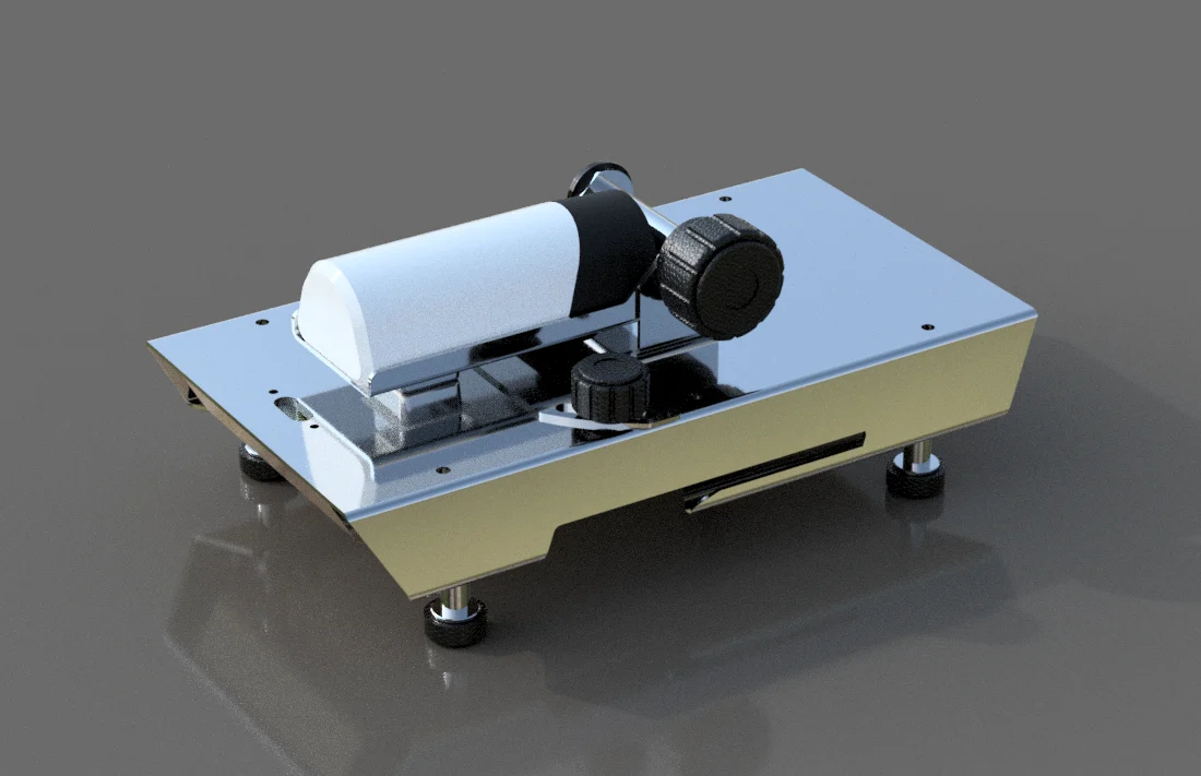 ガイドレーザー開発機の3D CADレンダリング
