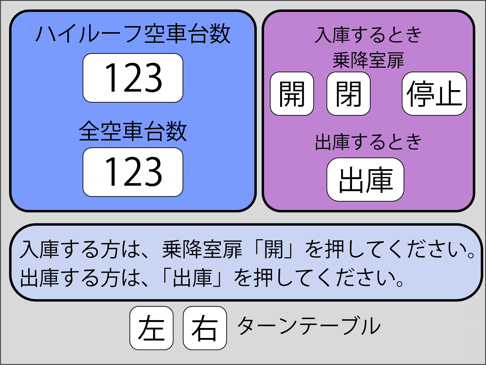 立体駐車場システムの改善前UI/HMI画面